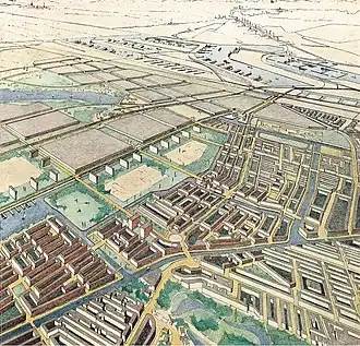 Brug 386 is te zien links van het Surinameplein (roze stip) en het Rembrandtpark.