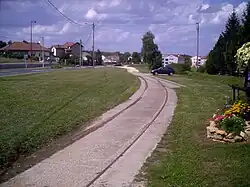 Resten van de spoorlijn in Jeandelaincourt