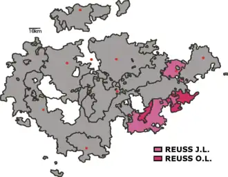 Thüringen met gekleurd Reuss
