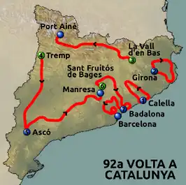 Routekaart van de Ronde van Catalonië 2012