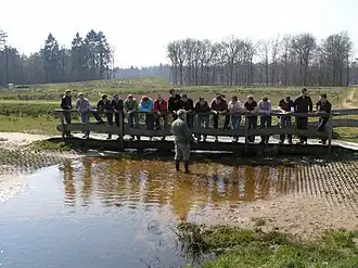 Voorde (naast houten loopbrug) in het Lankheet ten zuiden van Haaksbergen