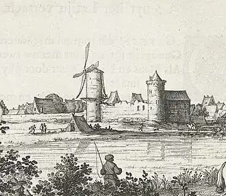 De locatie van voormalig kasteel Lonesteyn (1641)