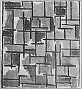 Theo van Doesburg. Voorstudie voor Compositie 16. Maart 1919. Techniek, afmetingen en verblijfplaats onbekend.