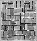 Theo van Doesburg. Voorstudie voor Compositie 16. Maart 1919. Techniek, afmetingen en verblijfplaats onbekend.