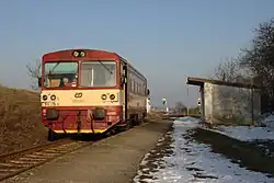 Trein op station Vrbičany