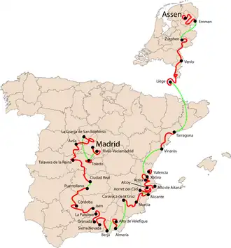 Routekaart van de Ronde van Spanje 2009
