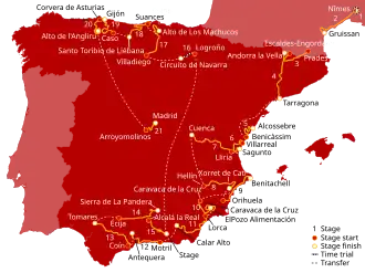 Routekaart van de Ronde van Spanje 2017