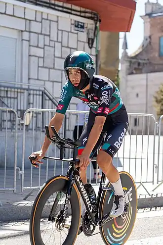 Uijtdebroeks tijdens een tijdrit in de Ronde van Spanje 2023