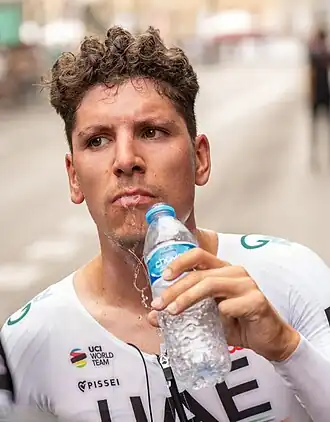 Almeida bij de Ronde van Spanje 2023, in Valladolid.