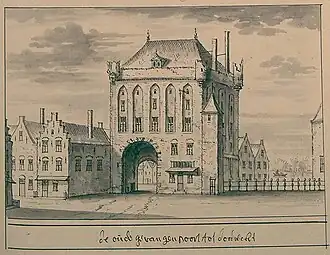 Vuilpoort in de Atlas Schoemaker, begin 18e eeuw, kopie naar een oudere tekening