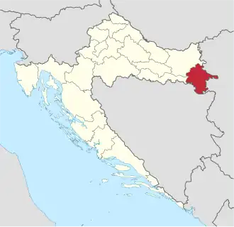 Locatie van provincie Vukovar-Srijem in Kroatië