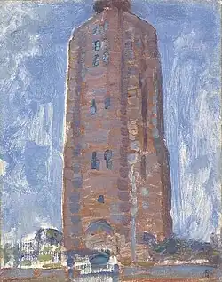 Vuurtoren bij Westkapelle, door Piet Mondriaan geschilderd in 1909-1910; coll. Kunstmuseum Den Haag