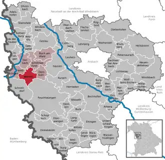 Kaart van Wörnitz (gemeente)