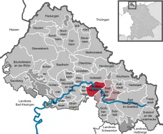 Kaart van Wülfershausen an der Saale