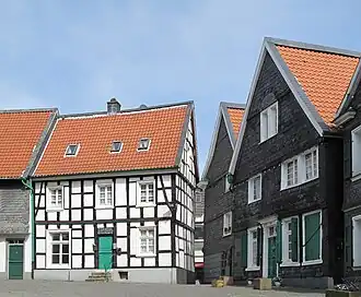 Wülfrath, panden aan de Kirchplatz