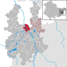 Kaart van Wünschendorf/Elster
