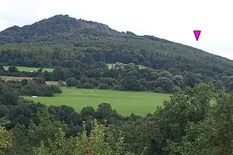 Pijl markeert de locatie