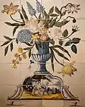 Tegeltableau met een bloemvaas