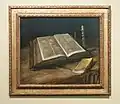 Stilleven met open bijbel, kandelaar en roman (oktober 1885)