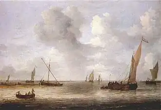 "Rivier scène met schepen"