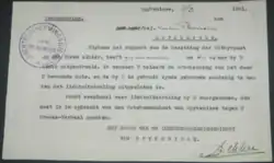 Waarschuwing aan zuster Plaisier over verduistering 1941