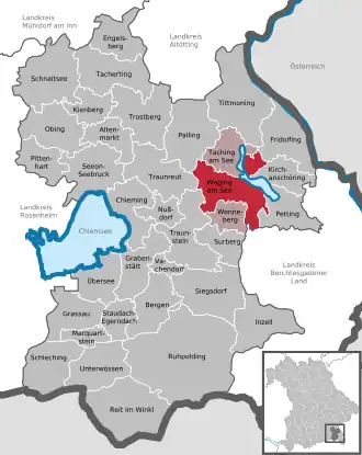 Kaart van Waging am See