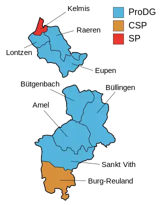 Grootste partij per kieskanton.