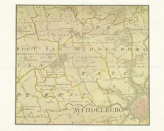 Walcheren 1750 omgeving Middelburg west