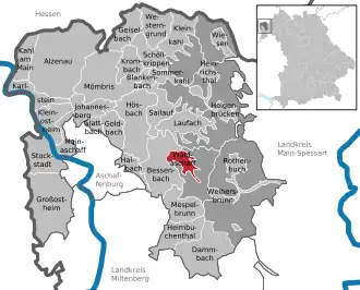 Kaart van Waldaschaff