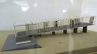 Maquette van het Tschumipaviljoen in het Wall House 2