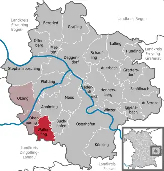 Kaart van Wallerfing