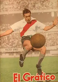 Gómez op de cover van El Gráfico in 1950