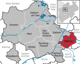 Kaart van Waltrop
