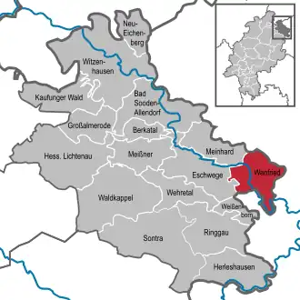 Kaart van Wanfried