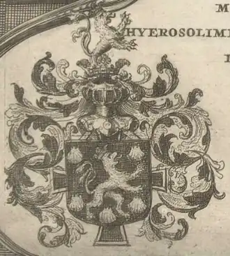 Wapen van Spies von Büllesheim (Herman voerde een leeuw met één staart).