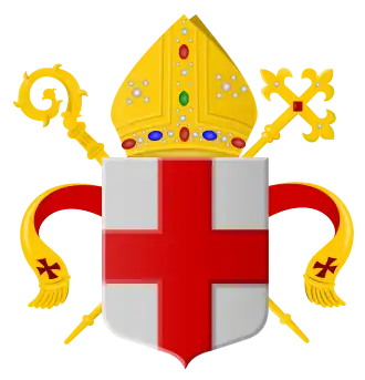 Het wapen van het bisdom Haarlem voor de naamswijziging naar Haarlem-Amsterdam