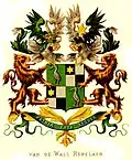 Wapen van het filiaal van de Wall Repelaer in Wapenboek van den Nederlandschen Adel, 1883