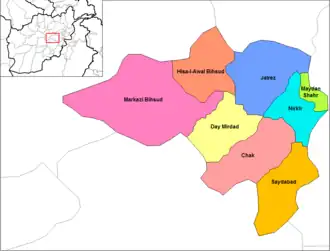Kaart van Maidan Wardak (Maidán Wardag)