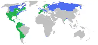 alt= ■&nbsp;Bondgenoten van Oostenrijk ■&nbsp;Tegenstanders van Oostenrijk