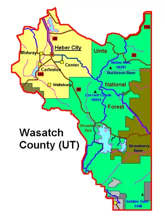 Kaart van Wasatch County