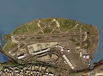 Satellietfoto van de luchthaven