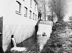 Broedhuis bij waterval