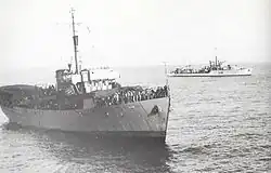 De Josiah Wedgwood wordt onderschept door een Britse patrouilleschip