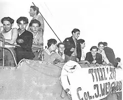 Immigranten aan boord van de Josiah Wedgwood