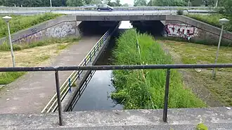 Weerslootbrug gezien vanaf de Gruttobrug (juni 2018)