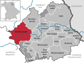 Kaart van Weißenstadt