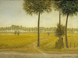 Weide in de lente - Veldweg, 1890