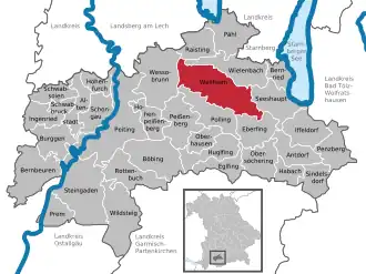 Kaart van Weilheim i.OB