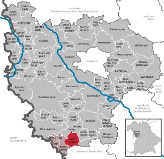 Kaart van Weiltingen