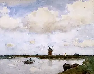 Molen bij een plas, circa 1890, aquarel, Museum Boijmans Van Beuningen